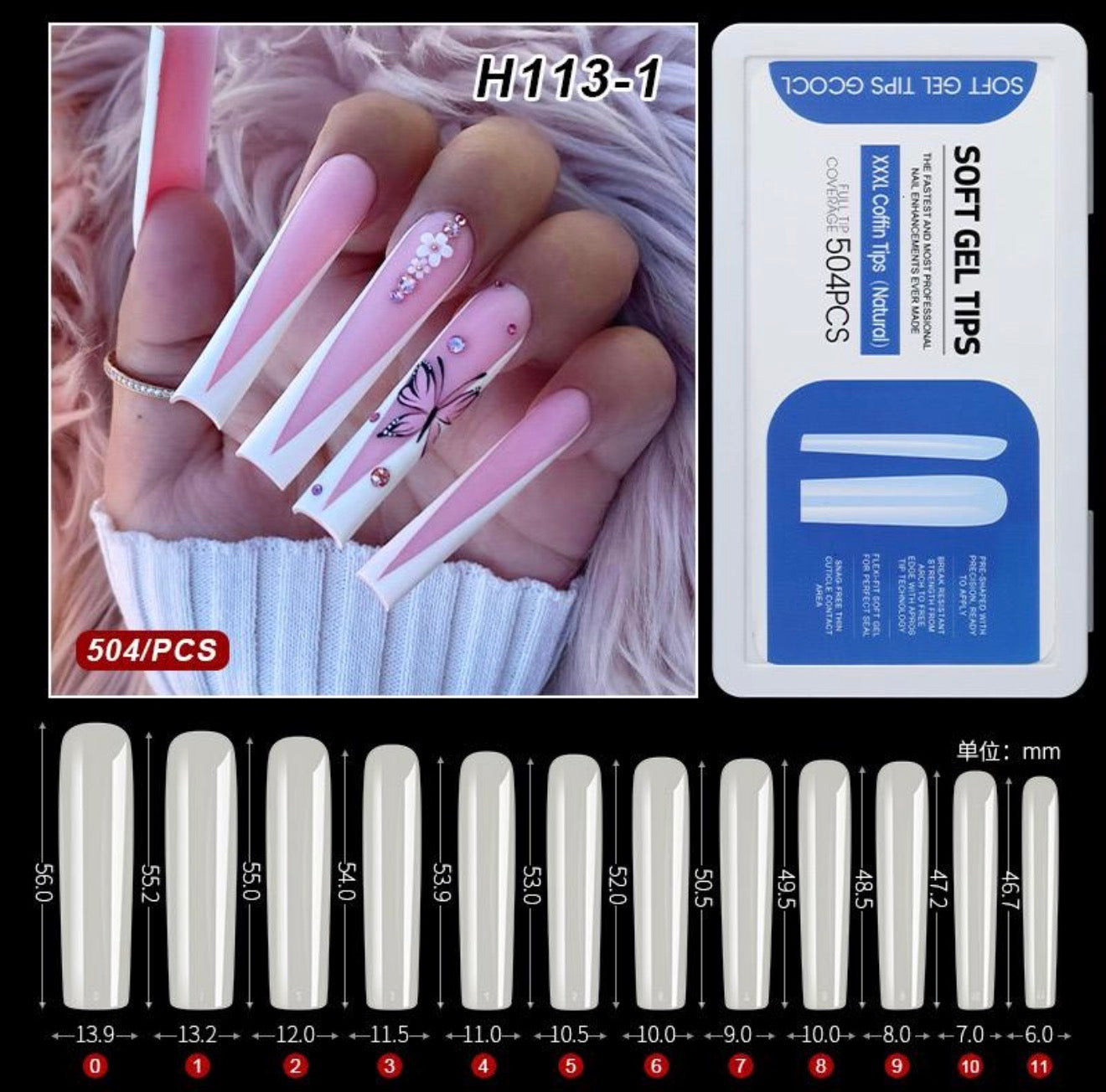 SOF GEL NAILS ( COFFIN NATURAL)