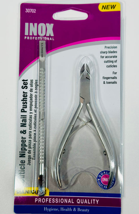cuticle nipper & nail pusher set