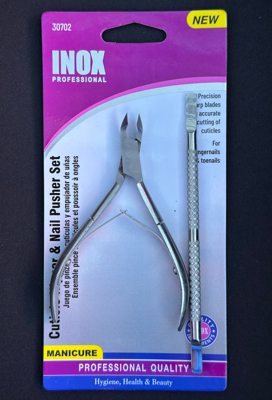 cuticle nipper & nail pusher set