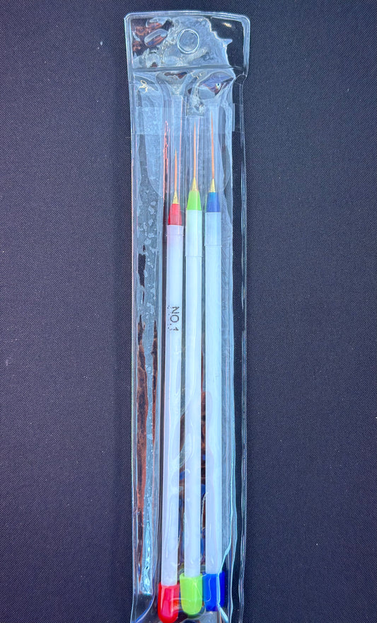 Nail Art Brushes Set (3Pcs)