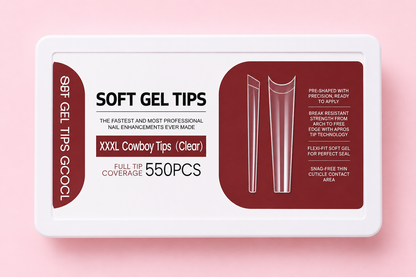 FOFT GEL TIPS COFFIN CLEAR .