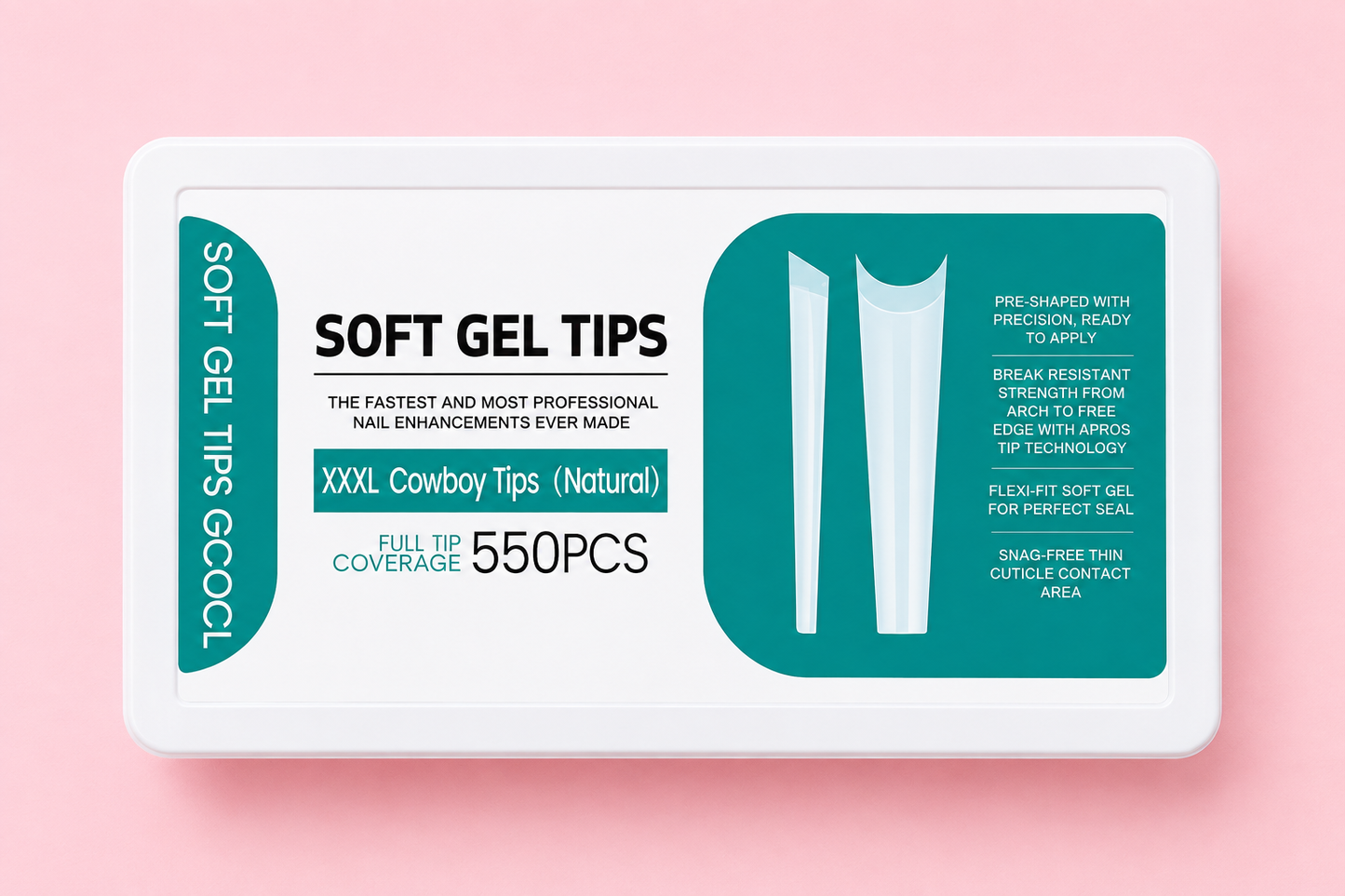 SOF GEL TIPS COFFIN - NATURAL