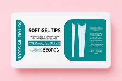 SOF GEL TIPS COFFIN - NATURAL