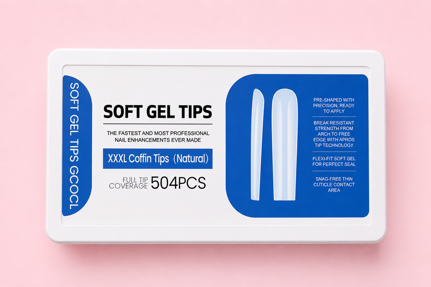 SOF GEL NAILS ( COFFIN NATURAL)