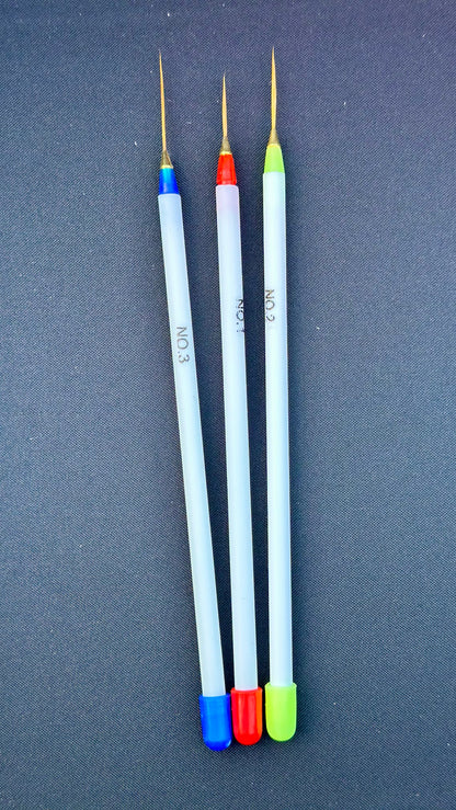 Nail Art Brushes Set (3Pcs)