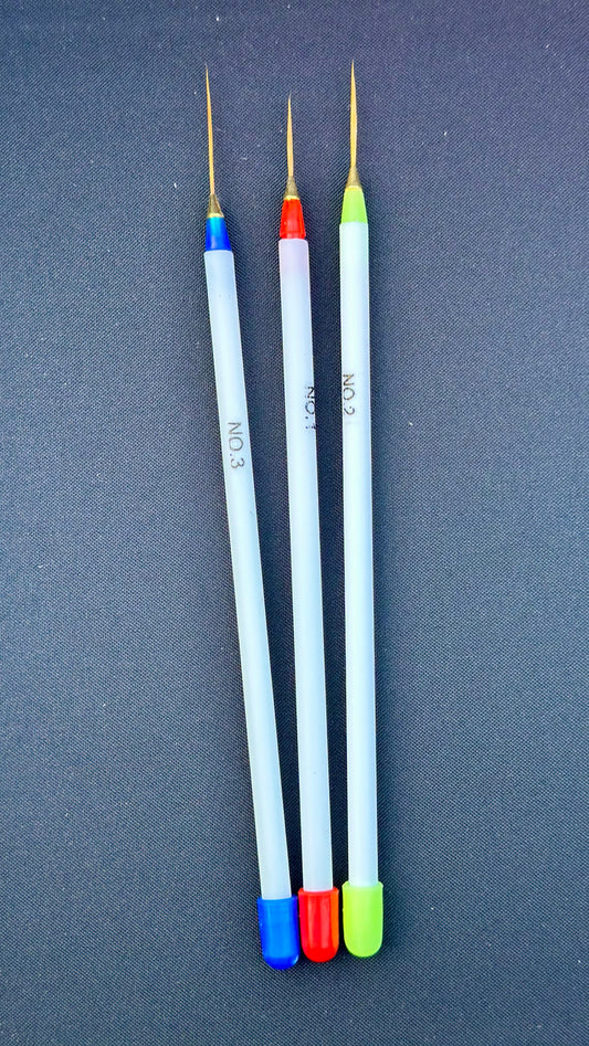 Nail Art Brushes Set (3Pcs)