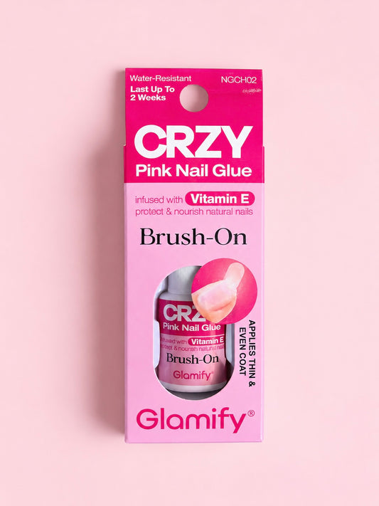 CRZY Pink Nail Glue- Vitamin E.