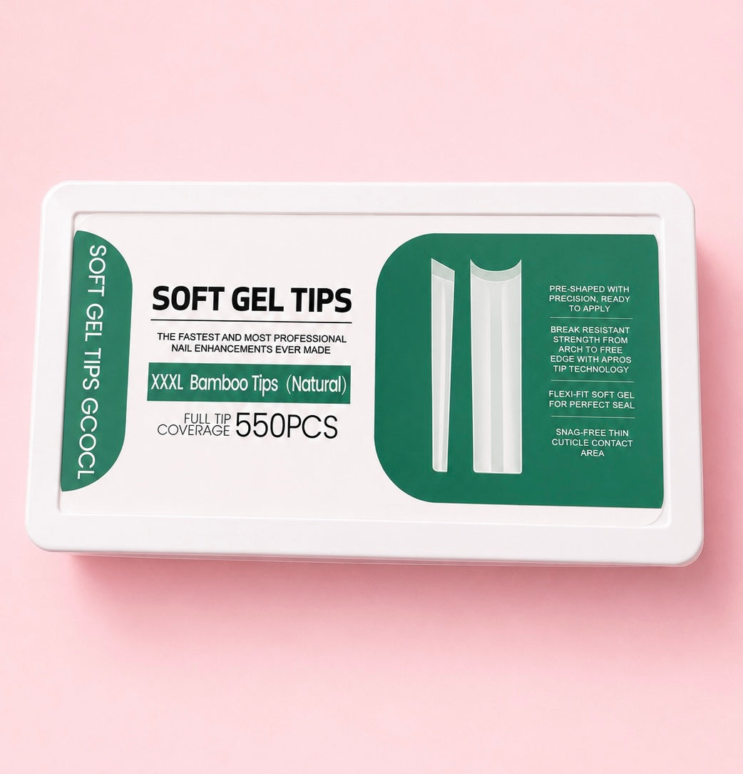 SOF GEL TIPS NATURA. (SQUARE)