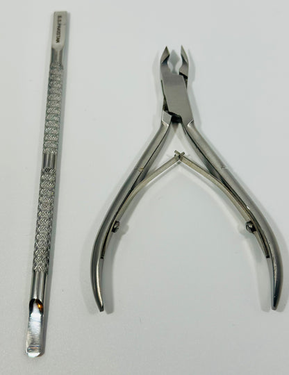 cuticle nipper & nail pusher set