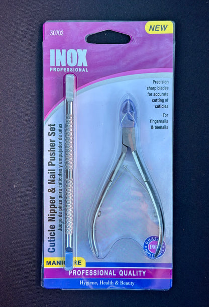 cuticle nipper & nail pusher set