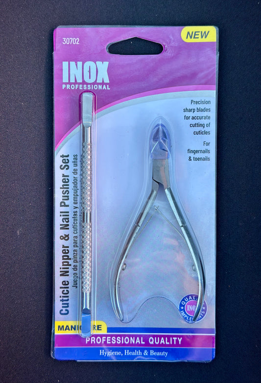 cuticle nipper & nail pusher set