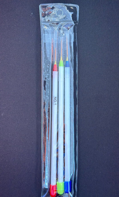 Nail Art Brushes Set (3Pcs)