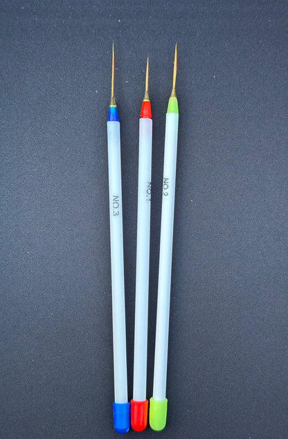 Nail Art Brushes Set (3Pcs)