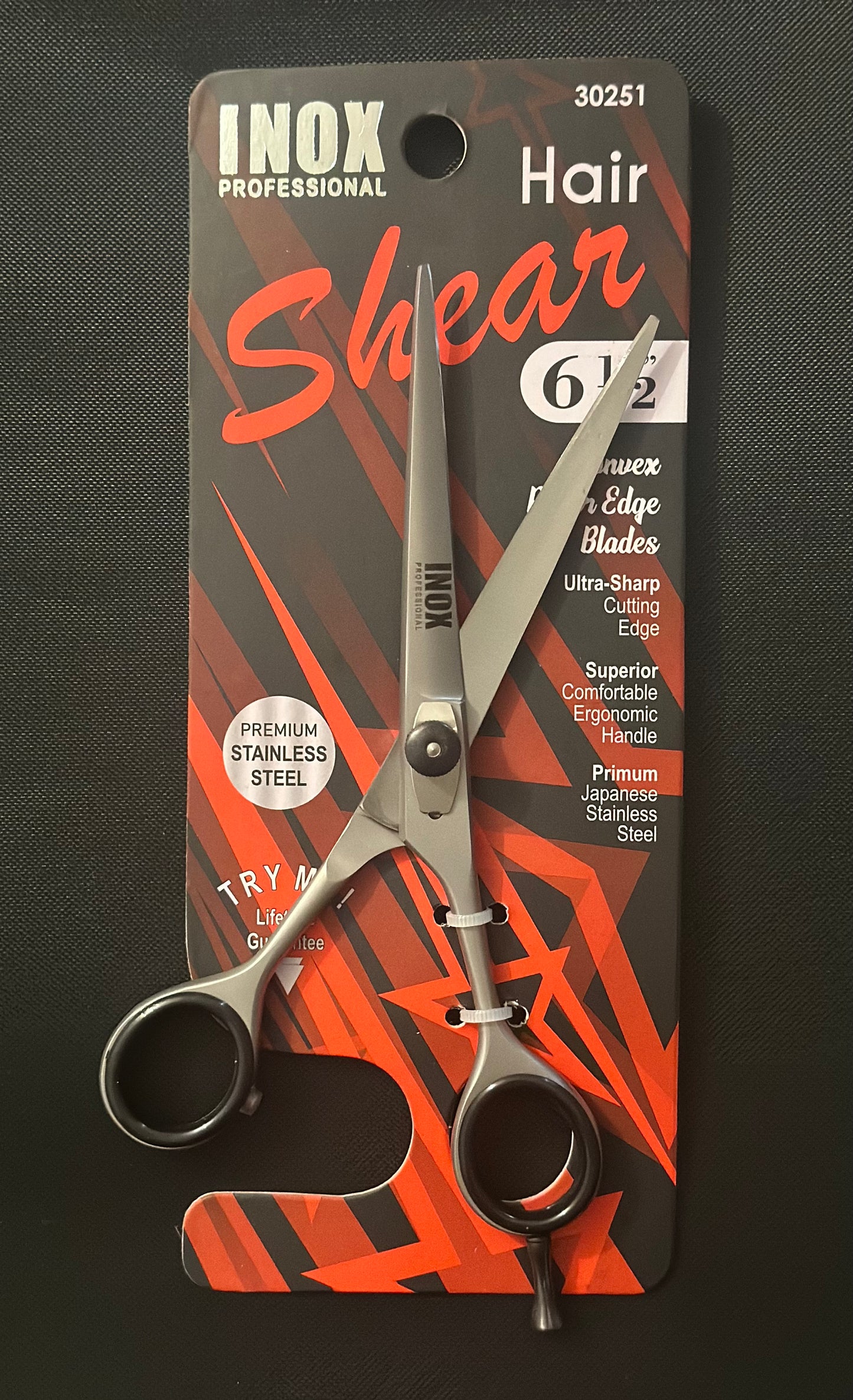 HAIR SHEAR 6-1/2" STAINLESS STEEL.