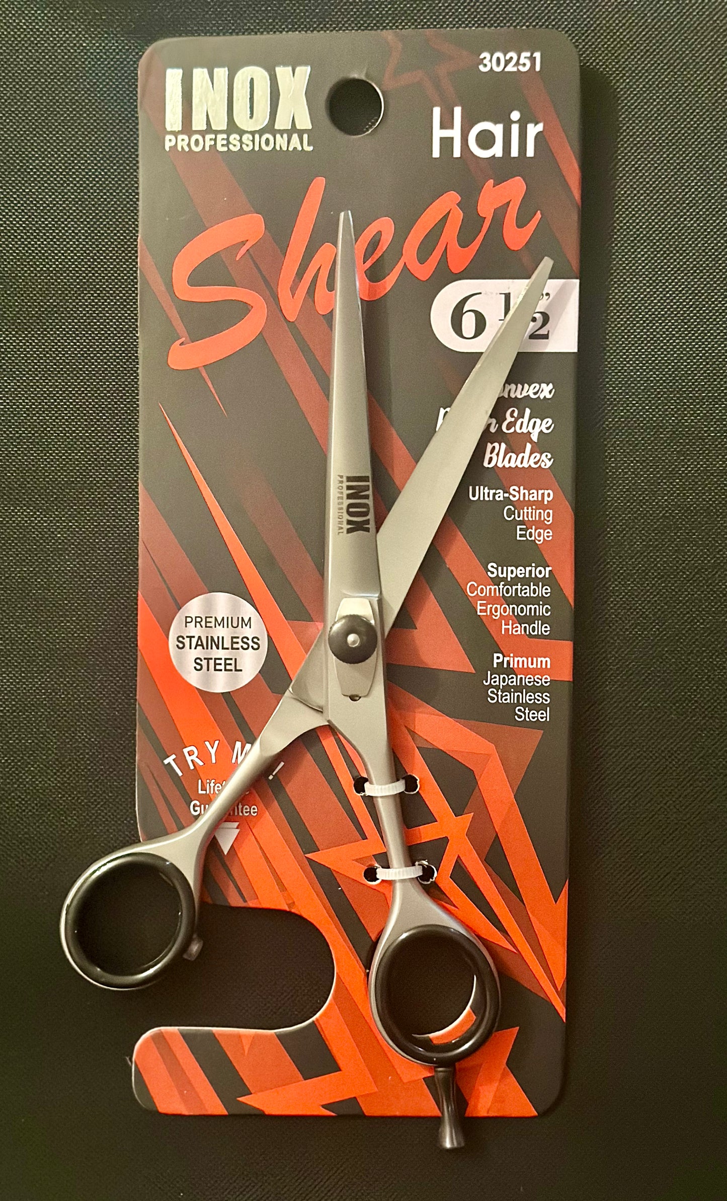 HAIR SHEAR 6-1/2" STAINLESS STEEL.